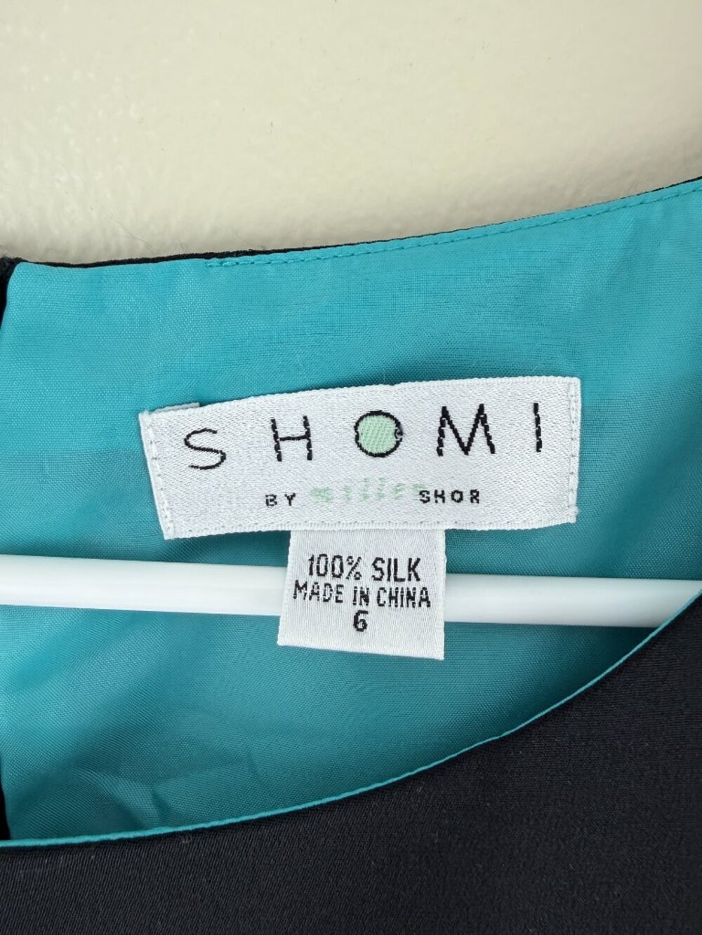 NWT Shomi by Millie Shor 100% Silk Colorblock Shift Dress Size 6 - Picture 6 of 8